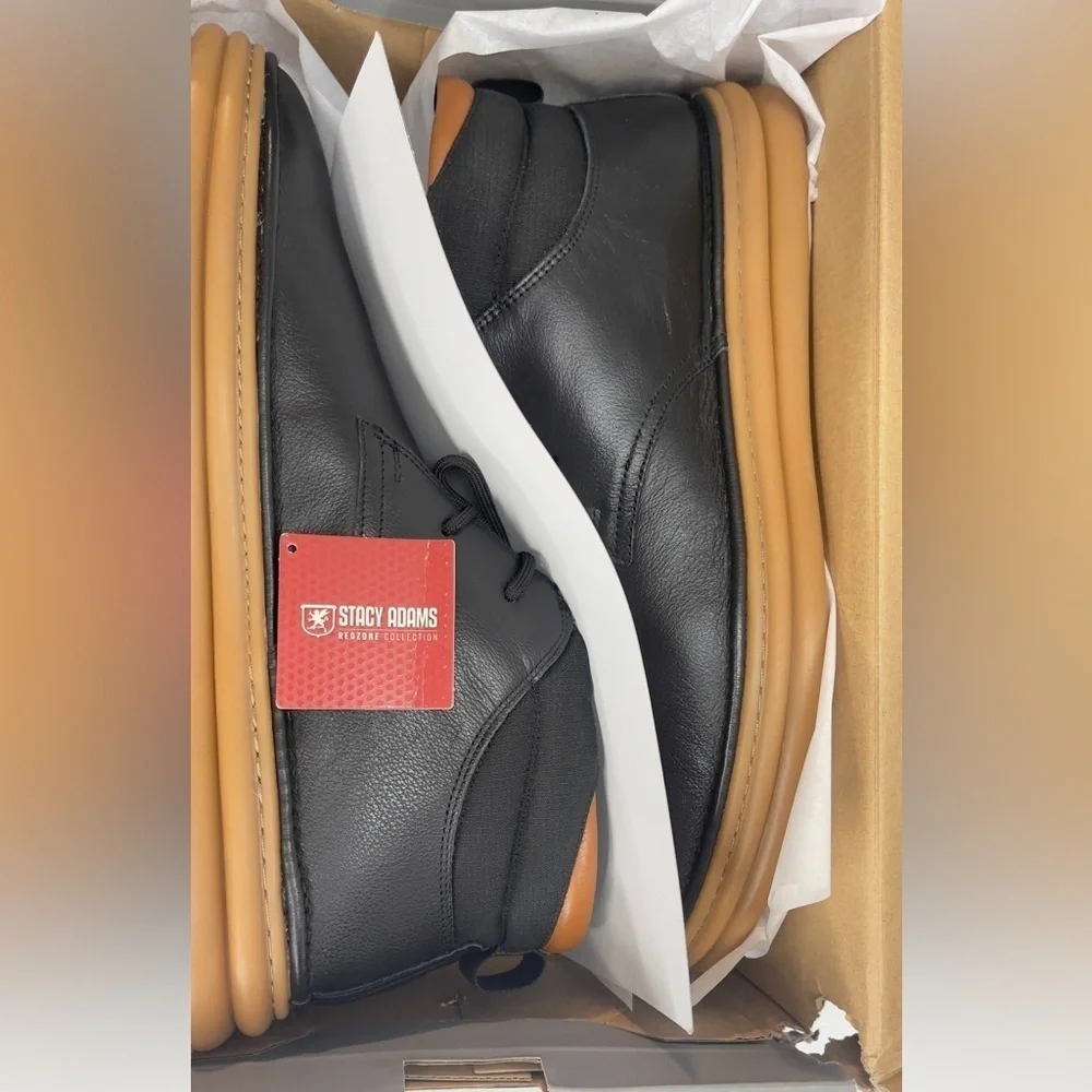 New Stacy Adams Men’s Delson Black Chuka Black Leather Boots